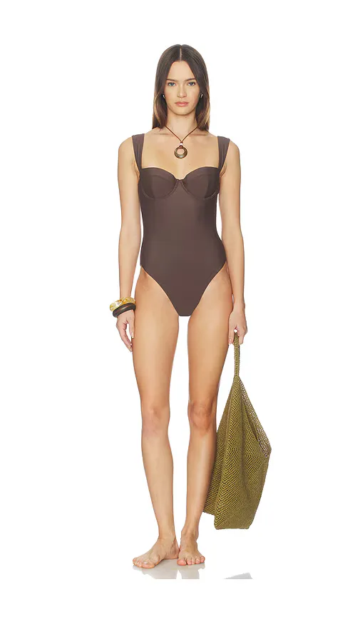 Kyle Bustier One Piece Swimsuit by Simkhai