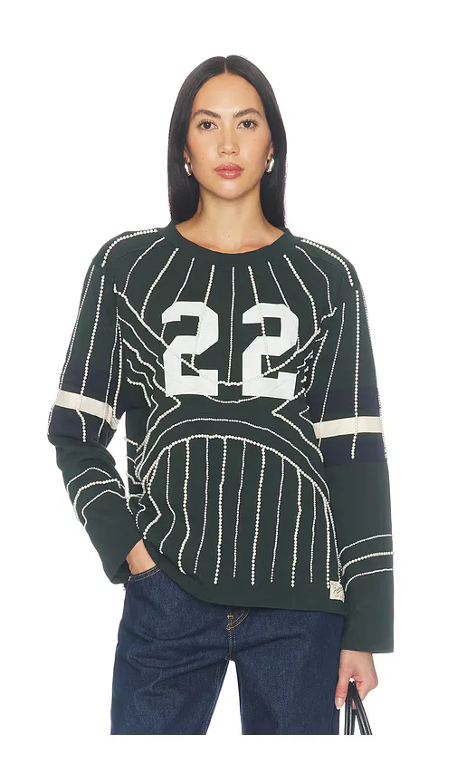 Quinn Embroidered Beaded Longsleeve T-Shirt by Sea