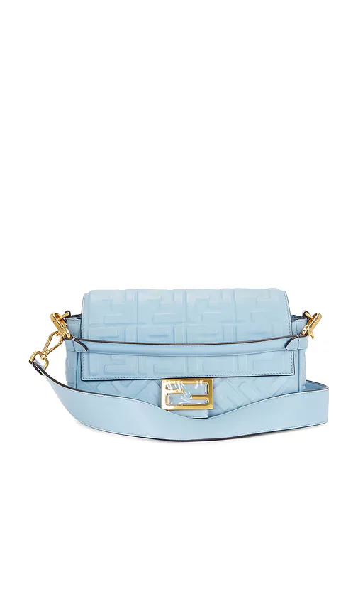 Fendi FF Embossed Midi Chain Baguette Shoulder Bag by Fwrd Renew