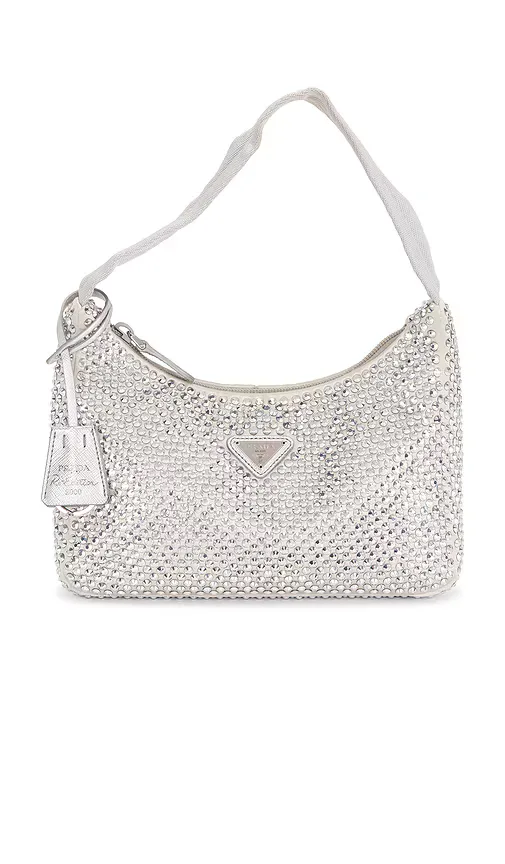 Prada Satin Crystal Embellished Re-Edition 2000 Shoulder Bag by Fwrd Renew