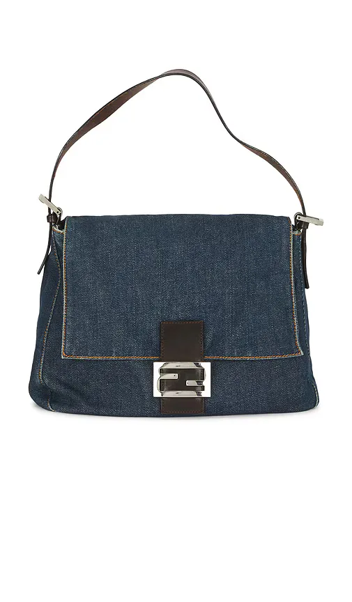 Fendi Denim Mama Baguette Shoulder Bag by Fwrd Renew