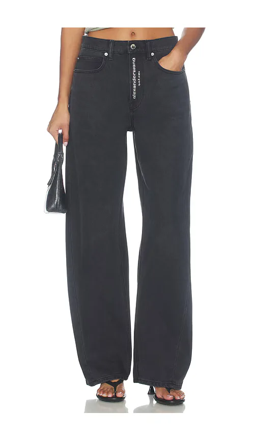 Float Jeans with Hotfix Logo Fly by Alexander Wang
