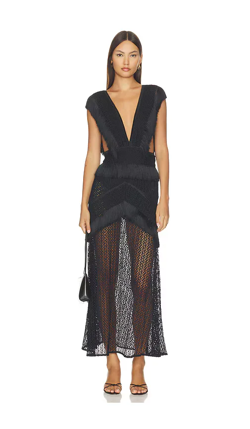 Ayla Fringe Long Dress by PatBO