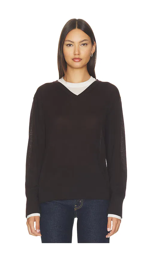 Superfine Merino V Neck Top by White & Warren