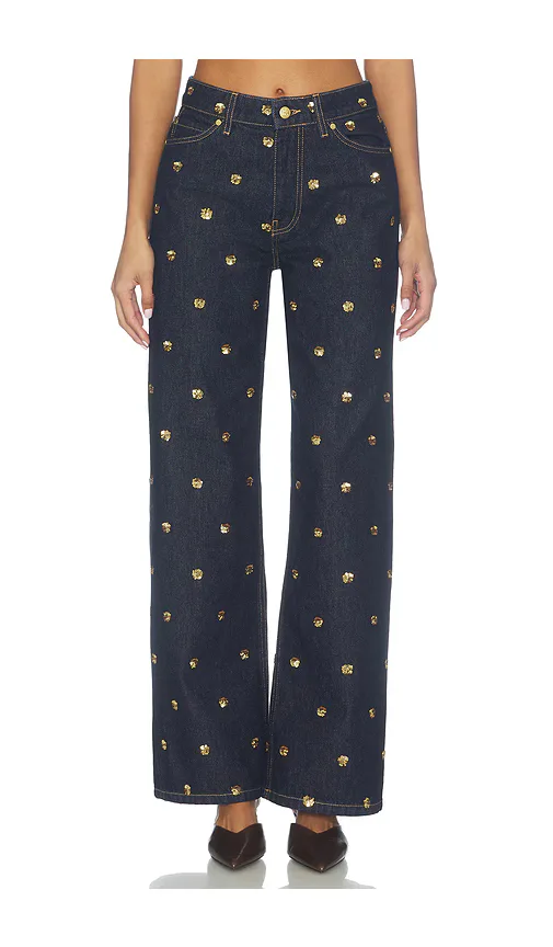 The Willow Embellished Wide Leg Jean by Ulla Johnson