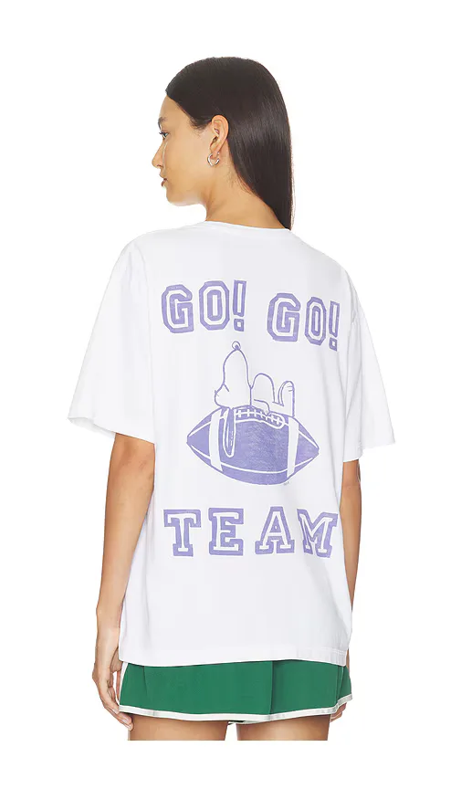 Snoopy Go Go Team V-Neck Yoke Tee by Junk Food