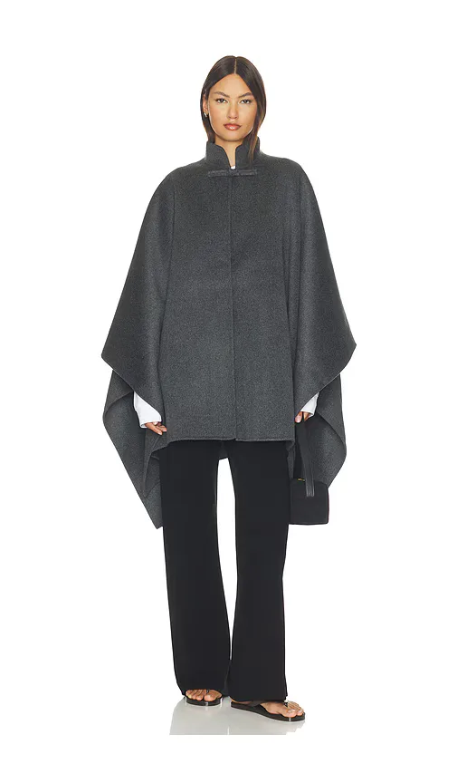 Double Faced Wool Pankou Closure Poncho by Rohe