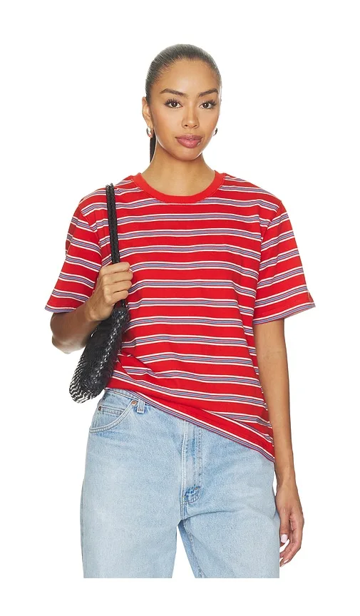 Striped Oversized Boyfriend Tee by La Ligne