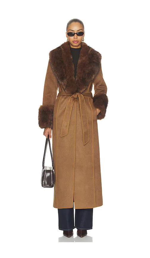 Veldra Fur Panel Coat by Elliatt