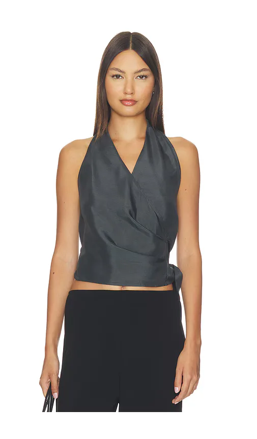 Silk Halter Wrap Top