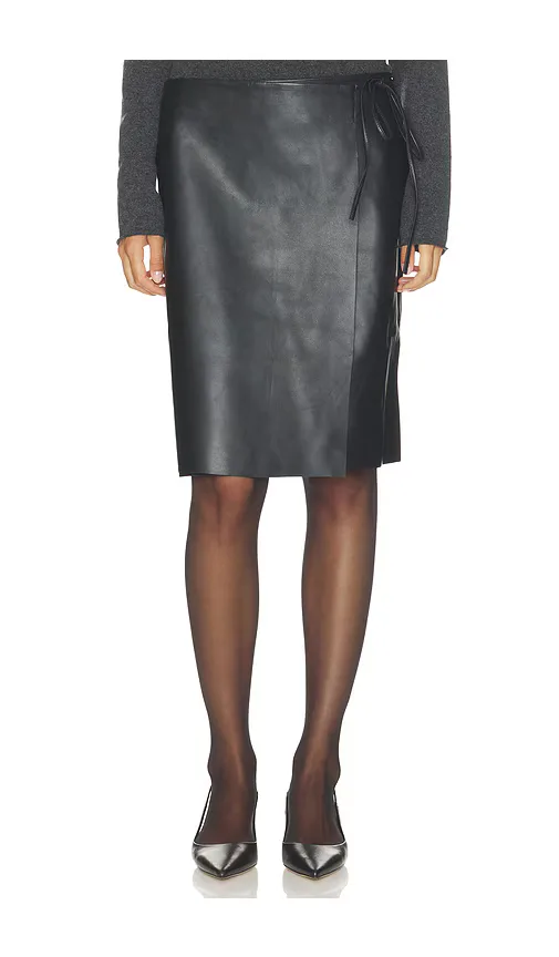 Leather Everyday Wrap Skirt by St Agni
