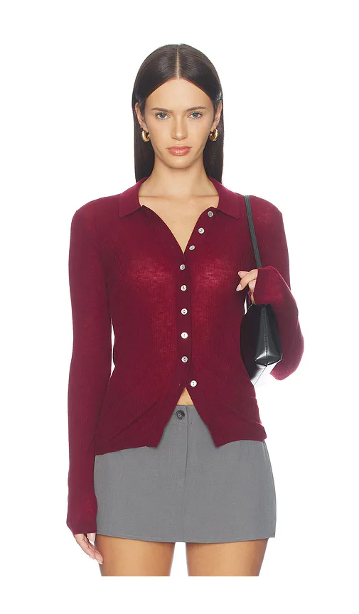 Korey Merino Blend Featherwight Rib Cardigan by Pistola