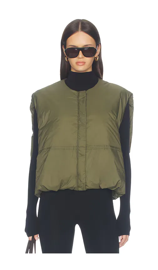 Catarina Nylon Puffer Vest Jacket by Pistola