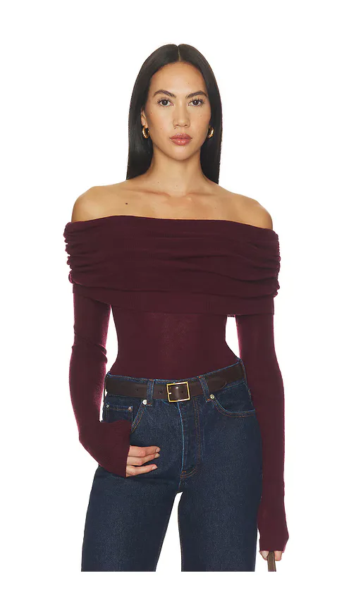 Light Merino Off Shoulder Sweater by Susana Monaco