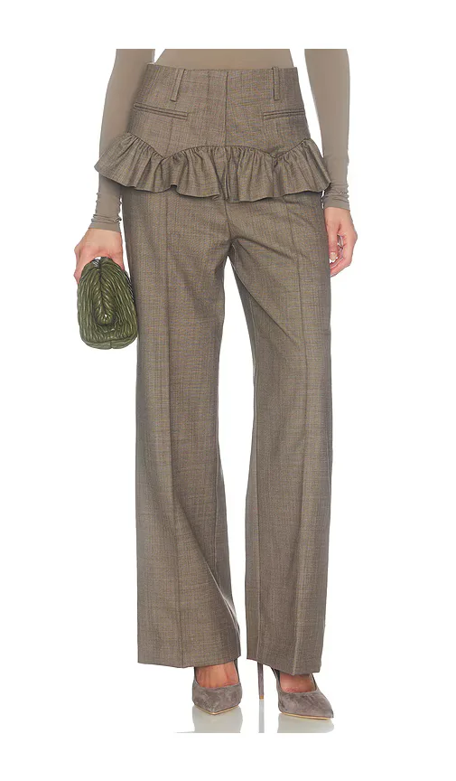 Wool Melange Suiting Skirt Pant by GANNI