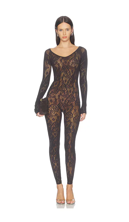 Infinite Rose Net Jumpsuit by Wolford