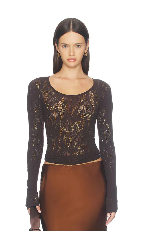 Infinite Rose Net Long Sleeve Top by Wolford