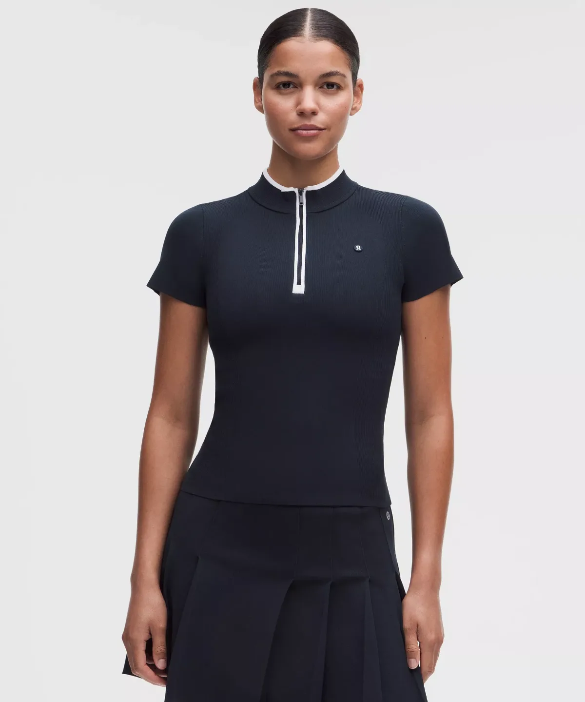 Knit Golf Mockneck Short-Sleeve Shirt