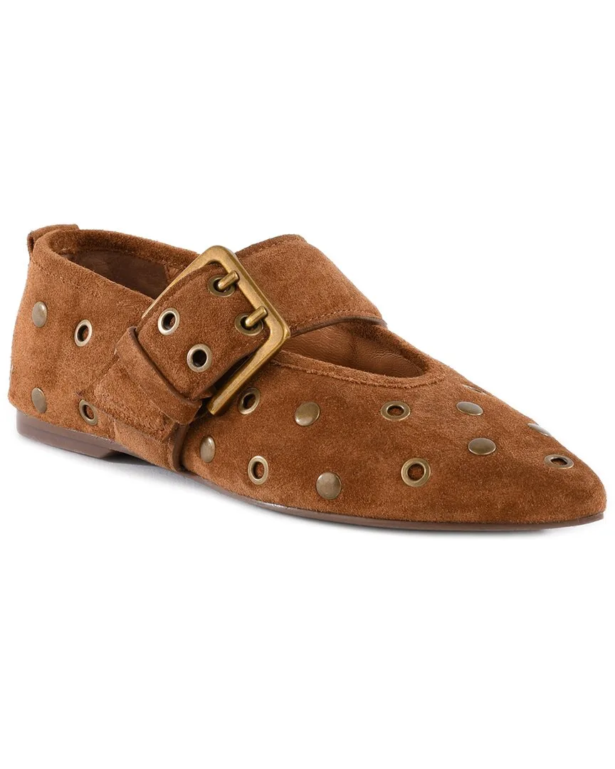 Grommet Suede Flat