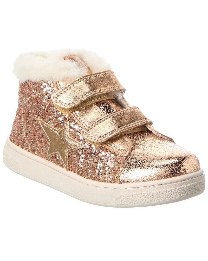 Pinn High Glitter & Leather Sneaker by Naturino