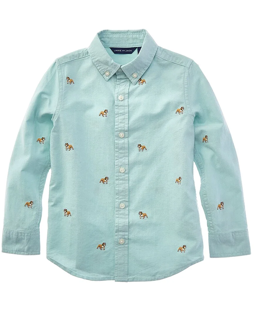 Embroidered Bulldog Oxford Shirt by Janie and Jack
