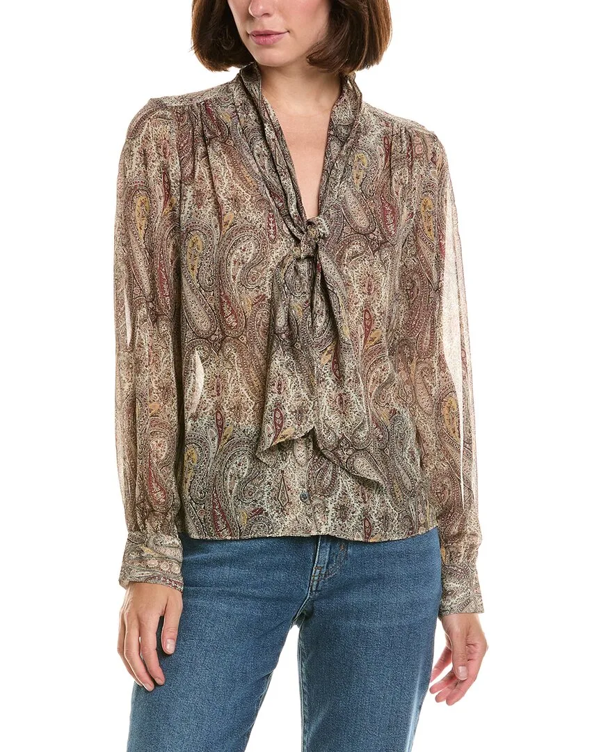The Paisley Silk Tie Blouse by FRAME