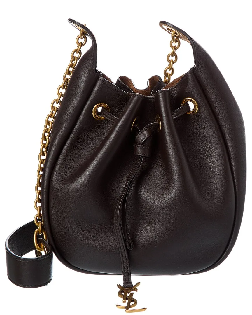 Paris Drawstring Leather Bucket Bag by Saint Laurent