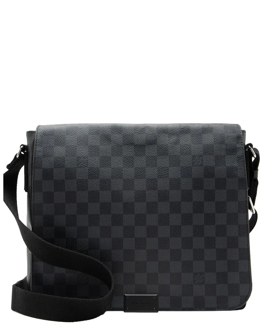Black & Grey Coated Canvas & Leather District mm Messenger (authentic Pre-Loved) by Louis Vuitton