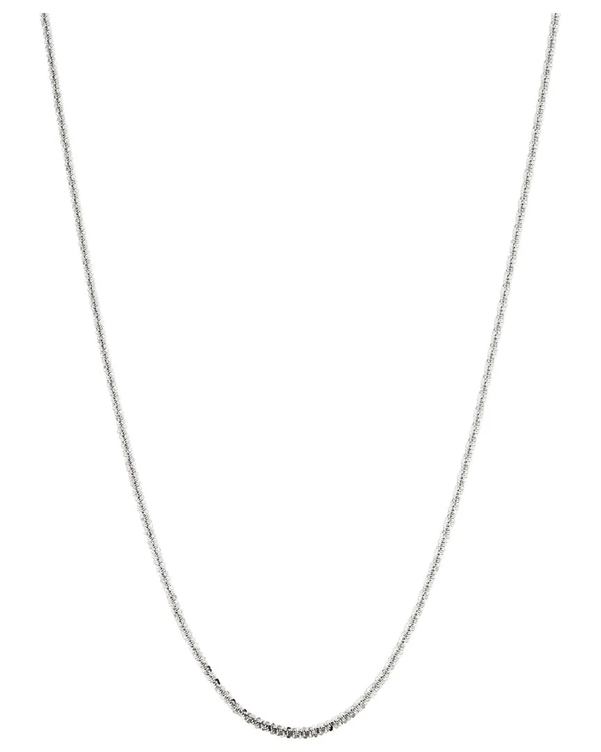 14K Italian White Gold Sparkle Chain Necklace