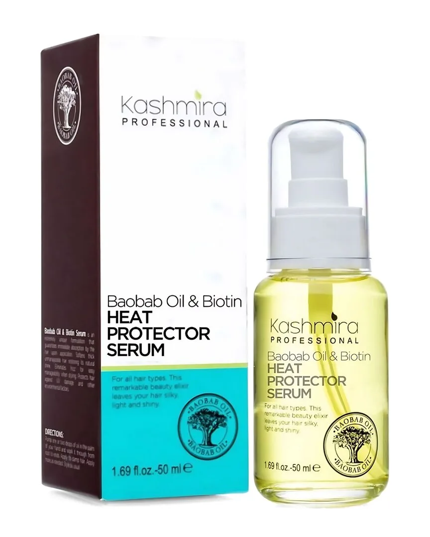 1.69Oz Baobab Oil & Biotin Professional Nourishing Heat Protector Serum by Kashmira Professional