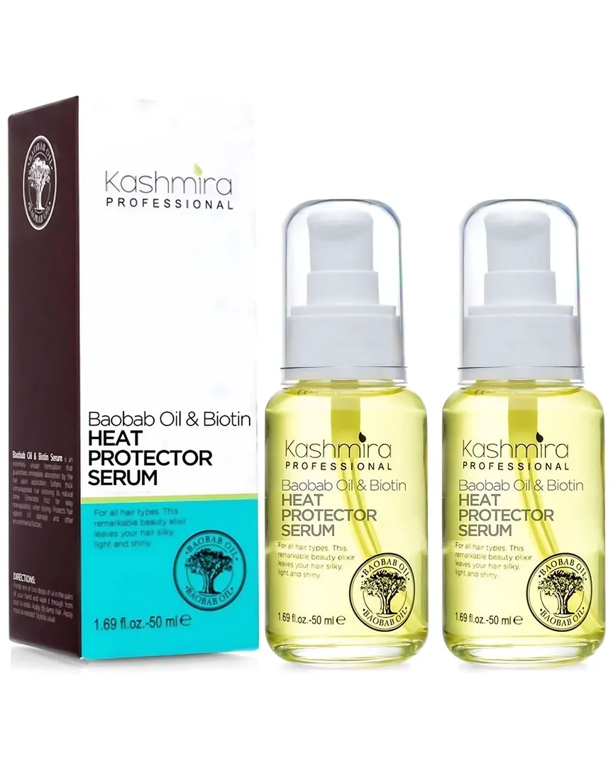 1.69Oz Baobab Oil & Biotin Professional Nourishing Heat Protector Serum 2 Pack by Kashmira Professional