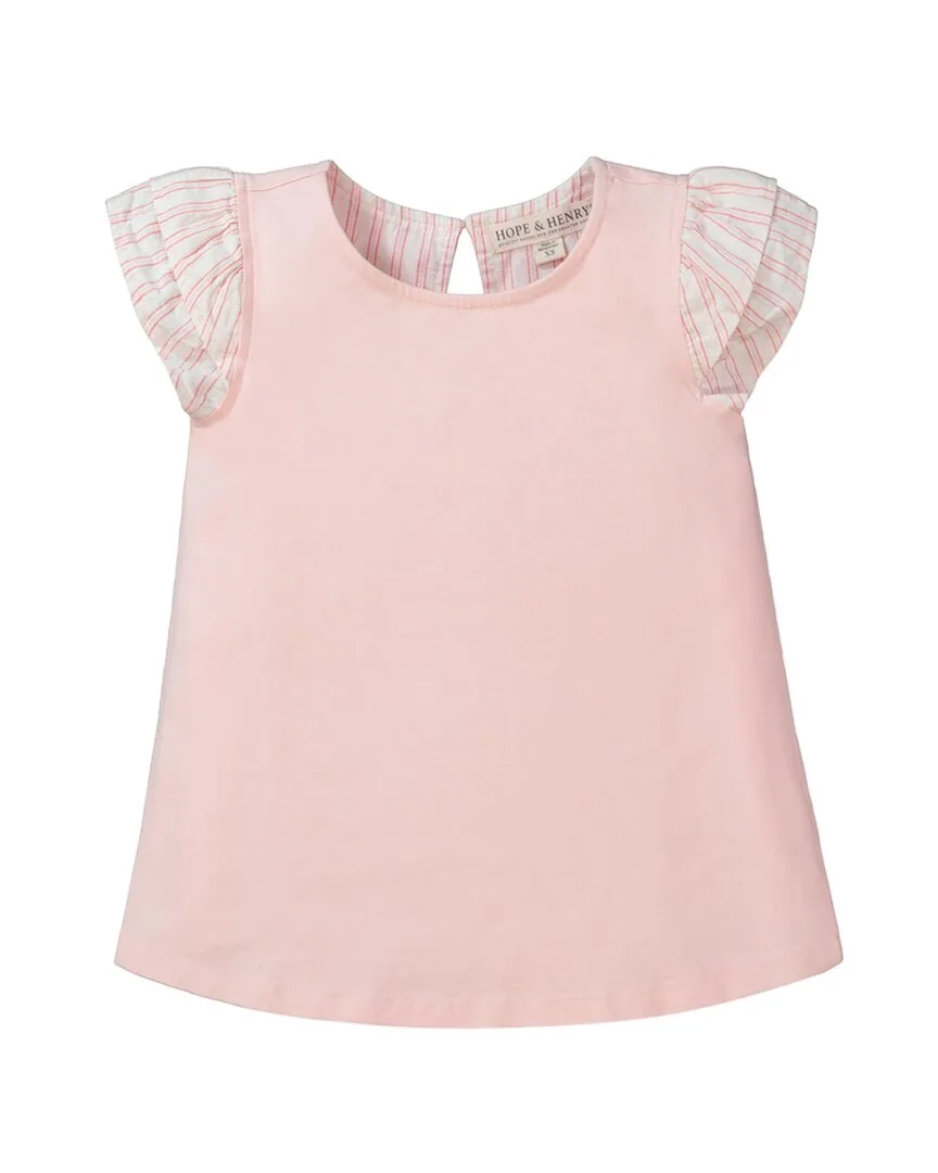 Short Sleeve Ruffle Blouse by Hope & Henry