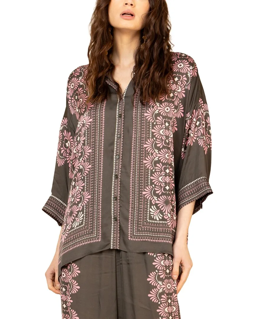 Long Sleeve Zaria Woven Blouse by Hale Bob