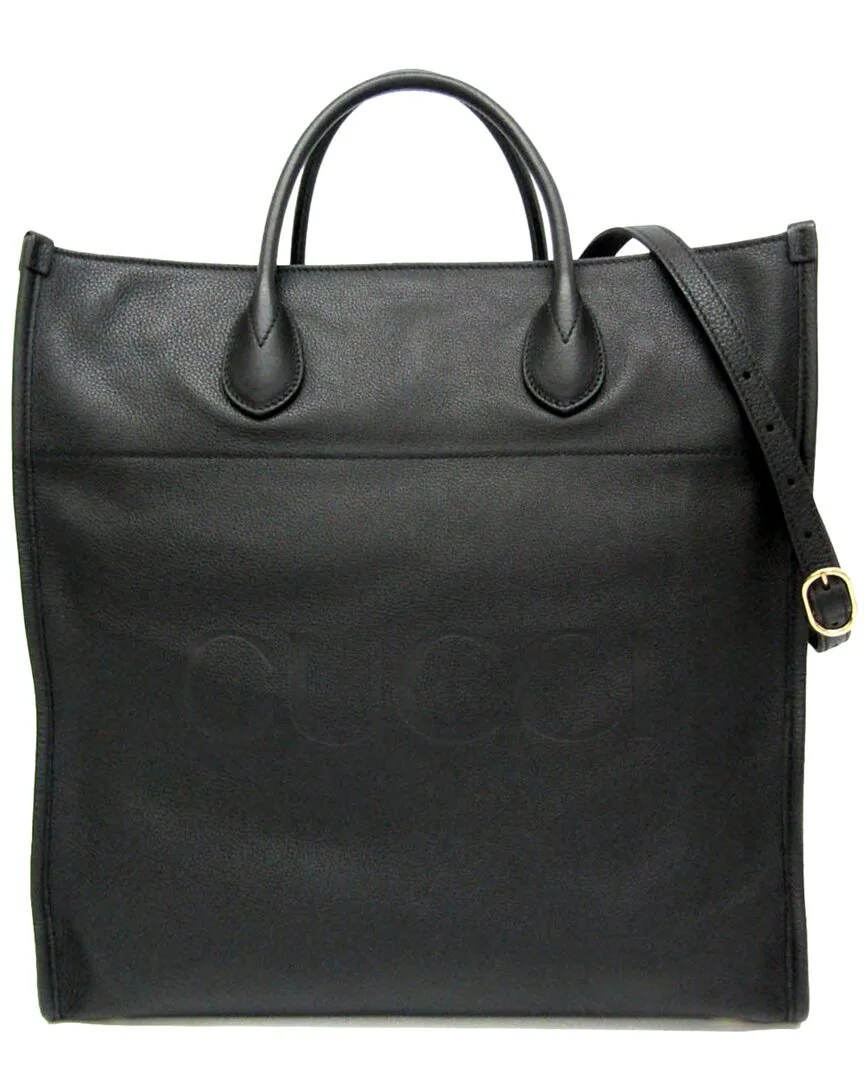 Black Leather Tote (authentic Pre-Loved) by Gucci