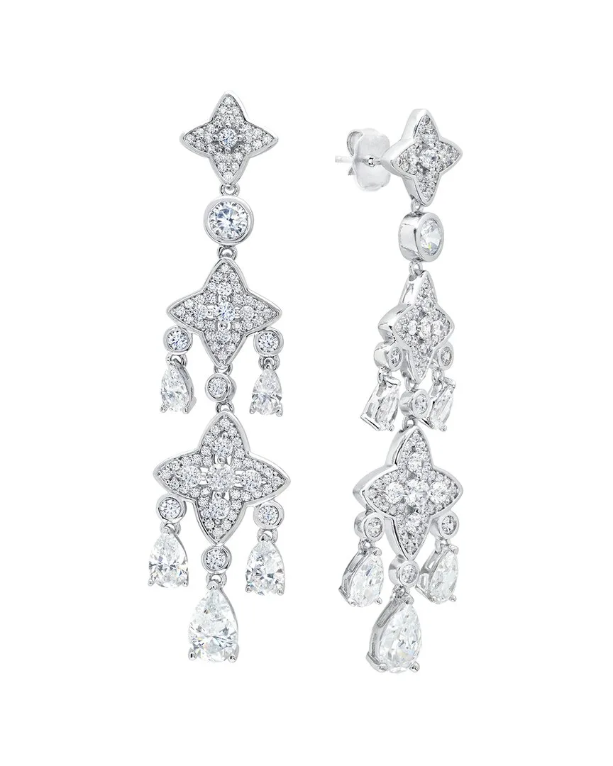 Silver 4.34Mm Pearl Cz Earrings