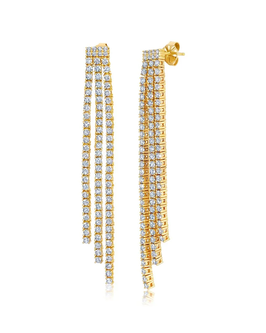 18K Gold Over Silver Cz Earrings