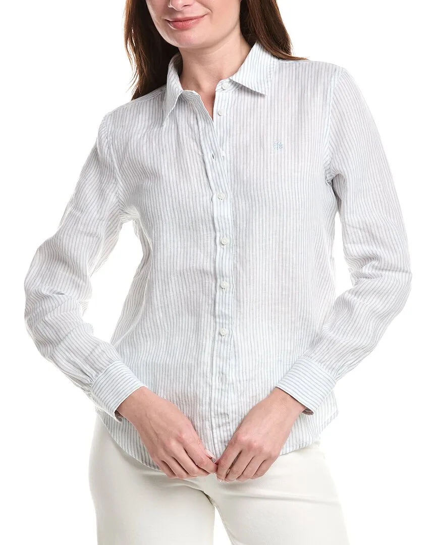Yarn Dye Stripe Linen Classic Shirt by Brooks Brothers