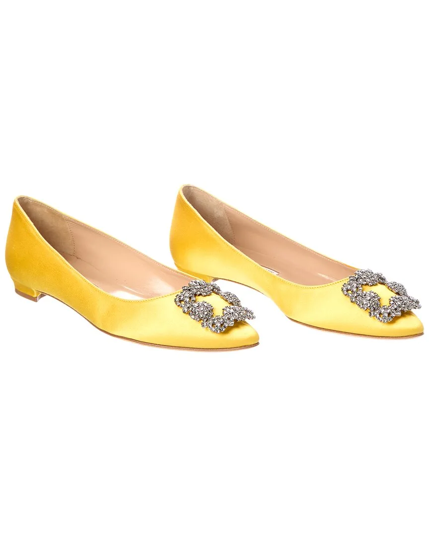 Hangisi Satin Flat (authentic Pre-Loved) by Manolo Blahnik