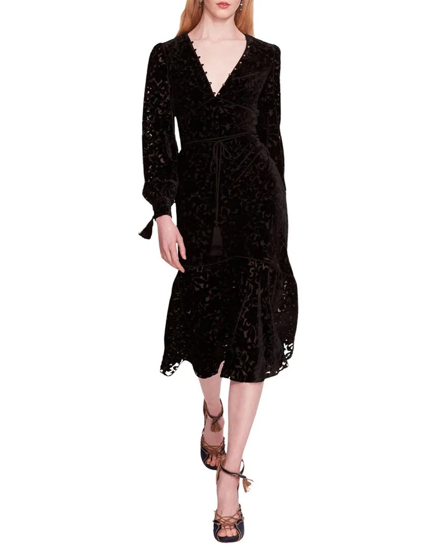 Velvet Burnout Midi Dress by Marchesa