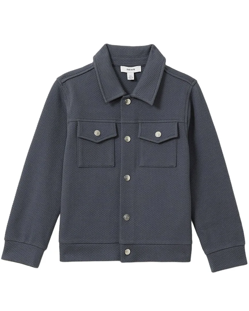 Carmello Press Stud Textured Overshirt by Reiss
