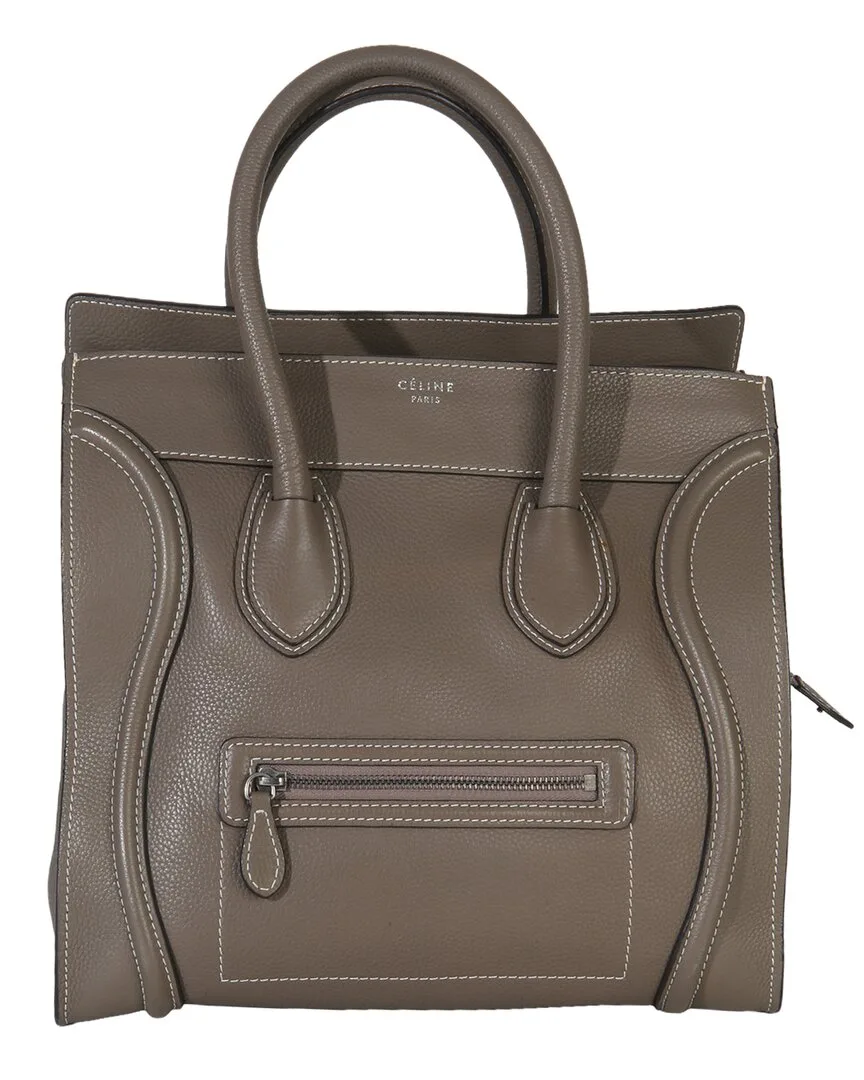 Leather Souris Drummed Mini Luggage Tote (authentic Pre-Loved) by Celine