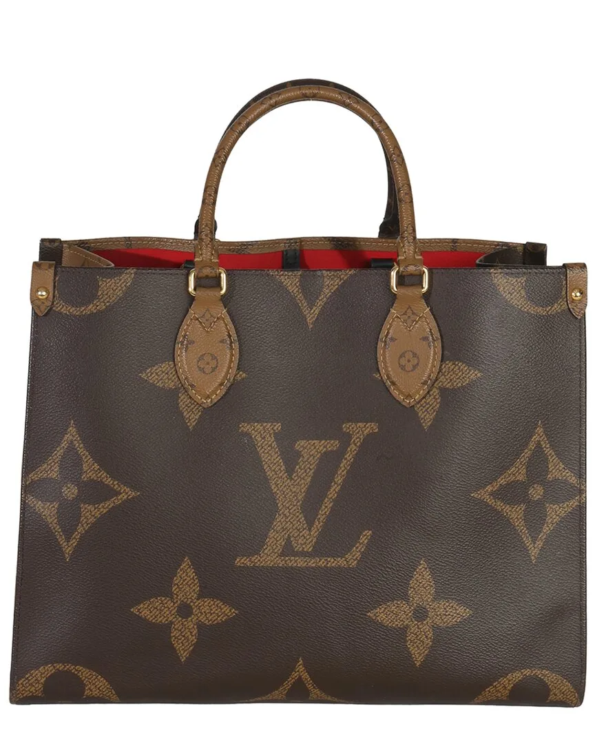 Brown Canvas Reverse Monogram Giant Onthego mm (authentic Pre-Loved) by Louis Vuitton