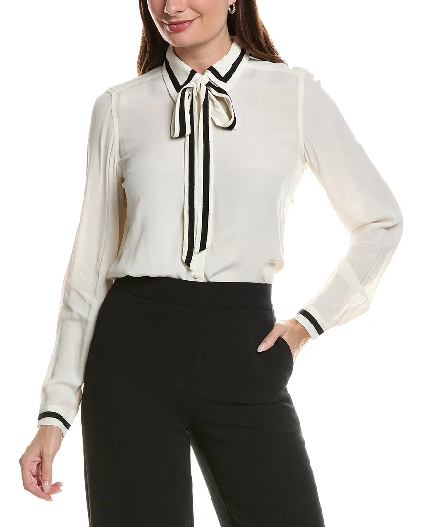 Bow Neck Blouse by Brooks Brothers