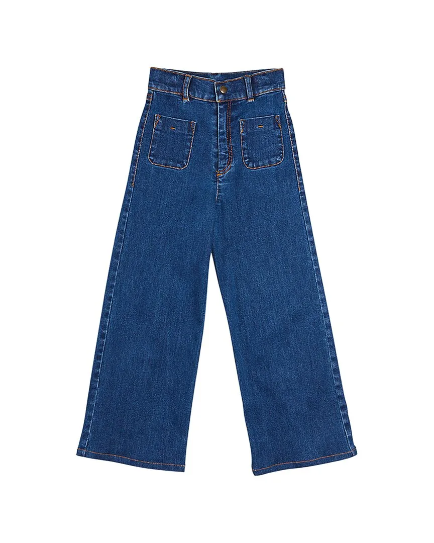 Soft Denim Wide Leg Trouser by Pepa London