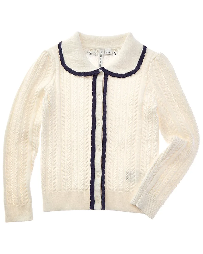Pointelle Scalloped Trim Cardigan by Janie and Jack