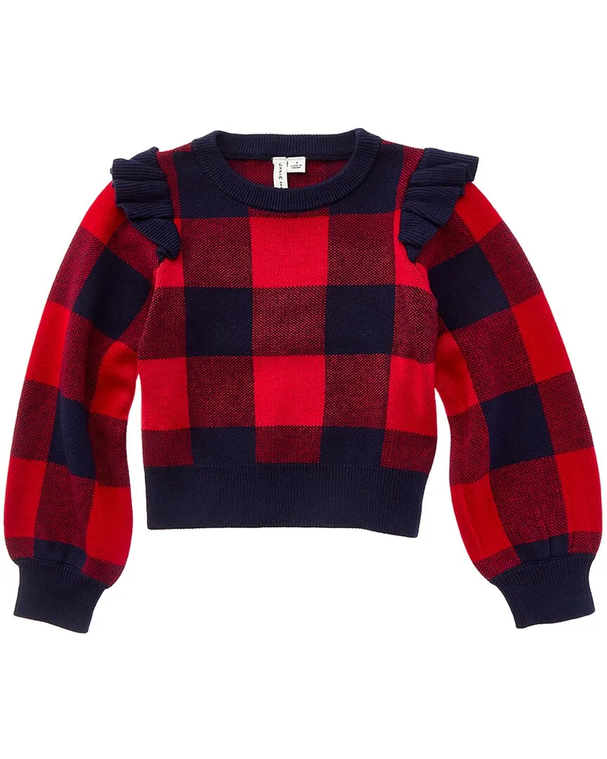 Plaid Ruffle Shoulder Sweater by Janie and Jack