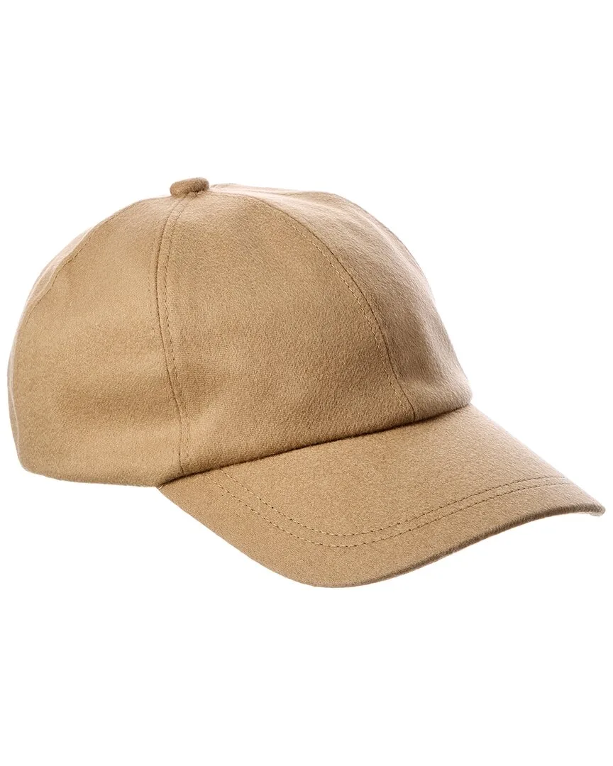 Leather-Trim Cashmere Baseball Cap
