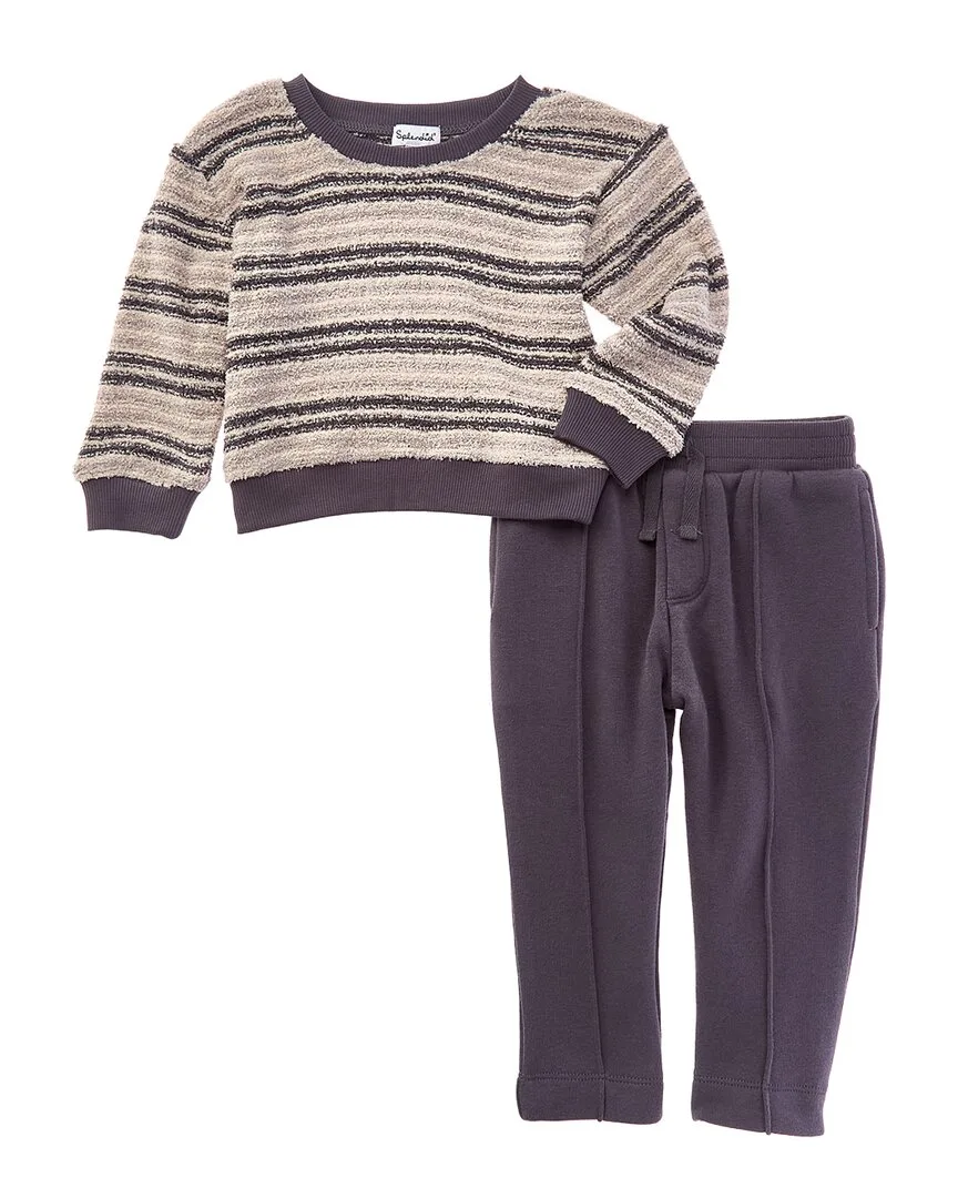 2Pc Loopy Stripe Knit Sweater & Pant Set by Splendid