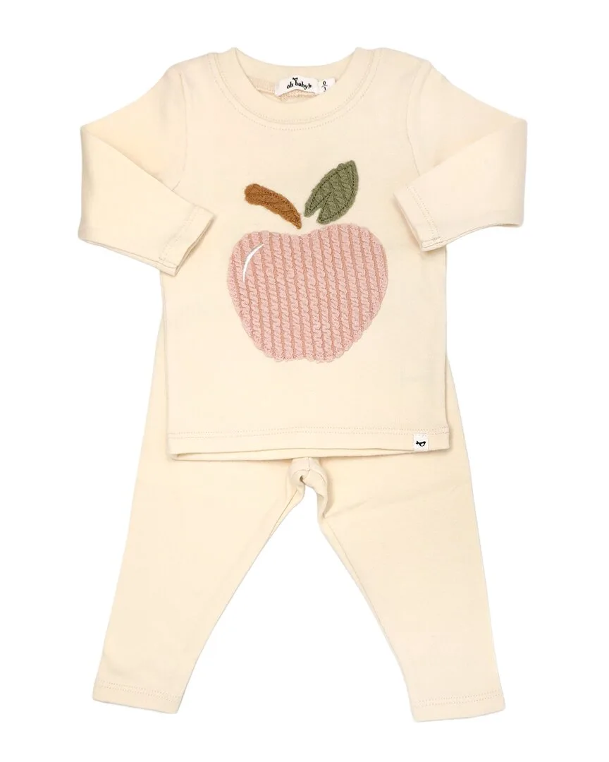 Ribbed Apple Pink 2Pc Set by Oh Baby