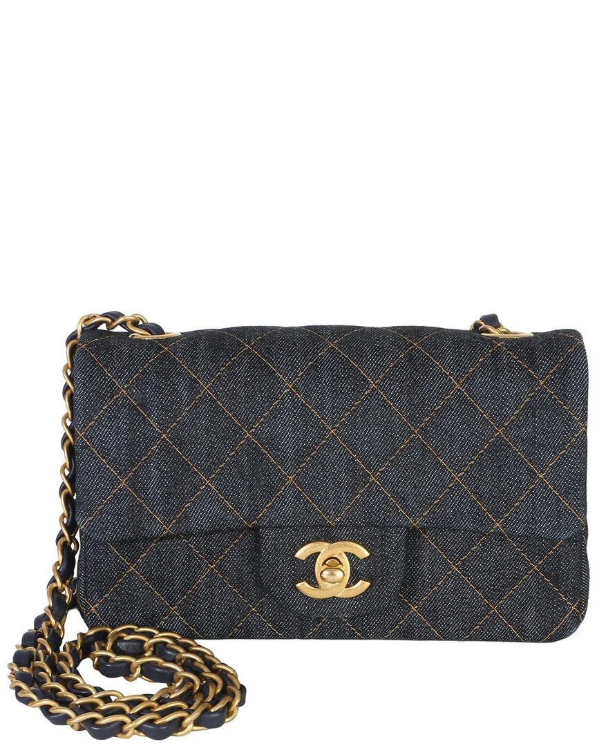 Blue Denim Quilted Mini Rectangular Flap Bag (authentic Pre-Loved) by CHANEL